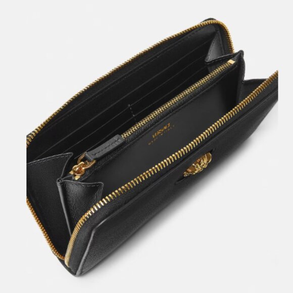 SOLD VERSACE La Medusa Continental Wallet Black New w/ Authenticity Card/Bag/Box - Picture 14 of 16